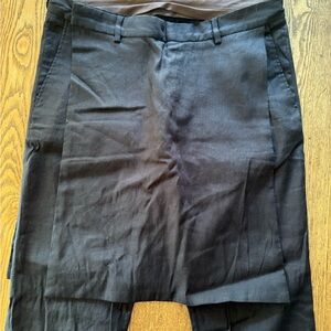 Zara (Black Tag), Black Linen Blend apron Trousers